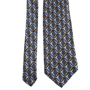 Robert Talbott Best of Class Silk Tie Blue Gold Geometric USA Nordstrom Classic